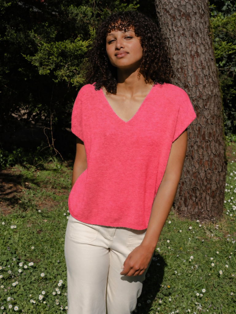 Pull sans manches – Confort & style décontracté (Rose sorbet)
