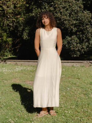 Robe longue fluide – Élégance & légèreté (Jaune)