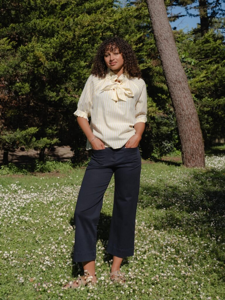 Pantalon 7/8 – Élégance naturelle (Marine)