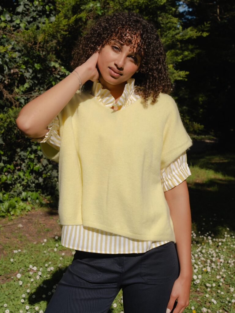 Pull sans manches – Confort & style décontracté (Jaune)