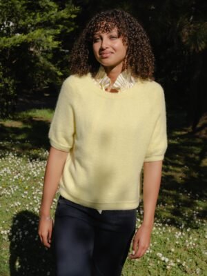 Pull manches courtes – Douceur & modernité (Jaune)