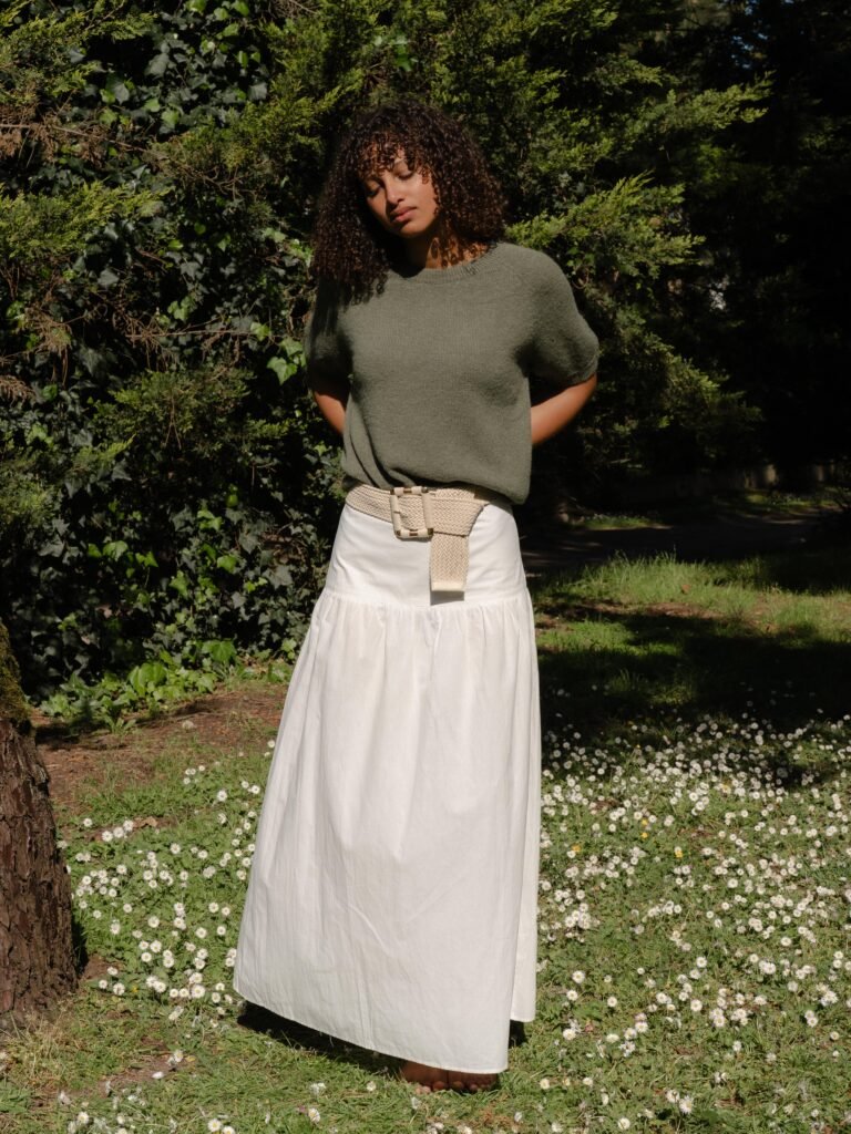 Jupe longue fluide – Élégance décontractée (Écru)