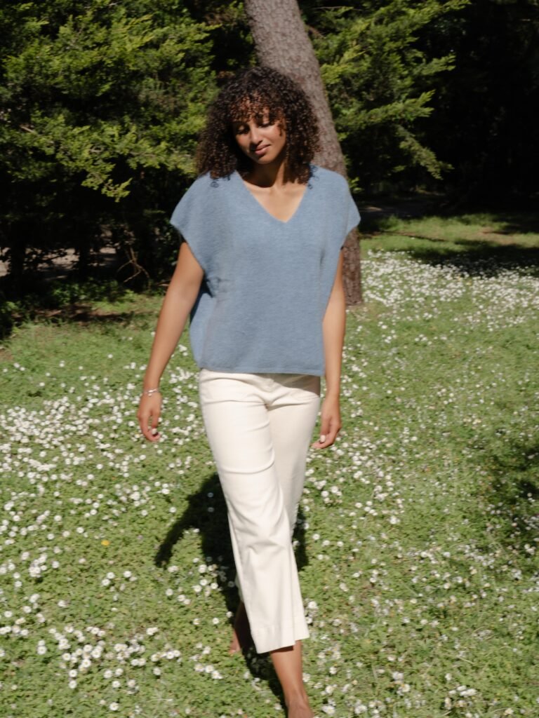 Pull sans manches – Confort & style décontracté (Bleu ciel)